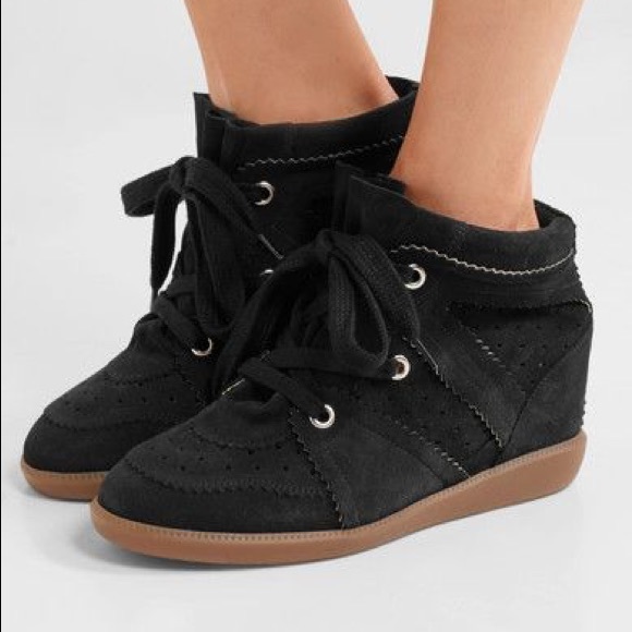 bobby suede wedge sneakers